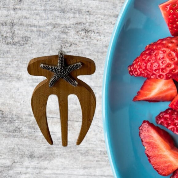 Bamboo Salad Hand With Knob Handle - Picture 5 of 7